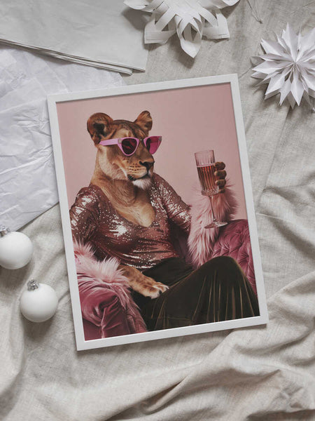 Party Lioness 3 PFY Art Print