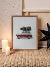 Load image into Gallery viewer, Red Christmas Car PFY Art Print