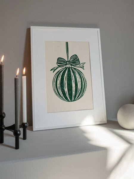 Christmas Ornament Green Illustration PFY Art Print
