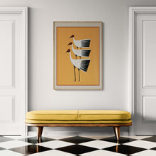Load image into Gallery viewer, Striped Bird Trio II Art Print