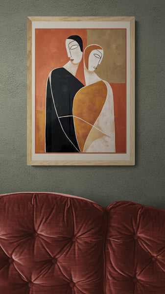 An Abstract Couple Portrait Art Print