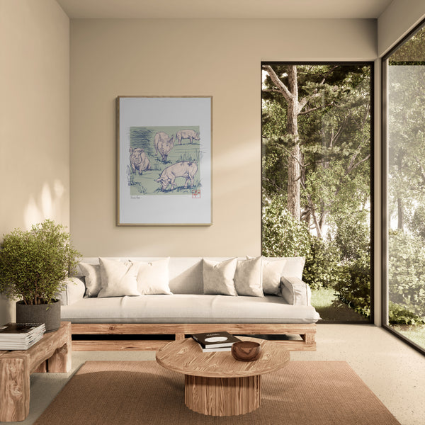 Curves of a Pig 02 Art Print