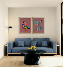 Load image into Gallery viewer, Striped Bird Pair I Art Print