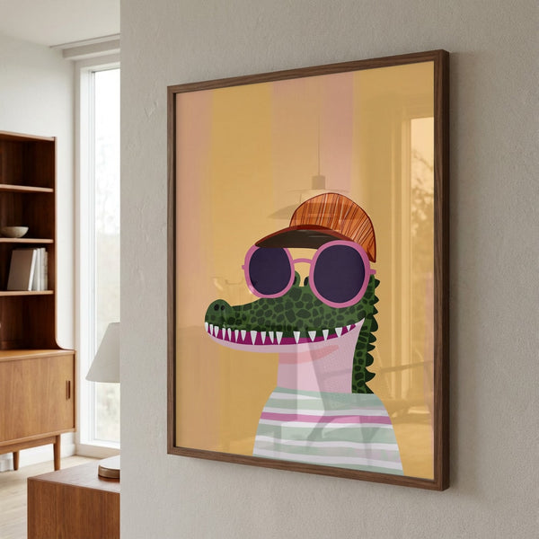 Cool Crocodile in Sunglasses PFY Art Print