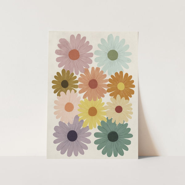 Colorful Daisy Blooms PFY Art Print