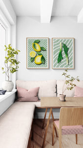 Lemons on Green PFY Art Print