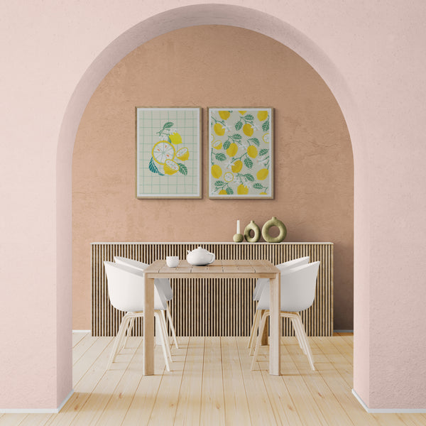 Lemon Slice with Leaves PFY Art Print
