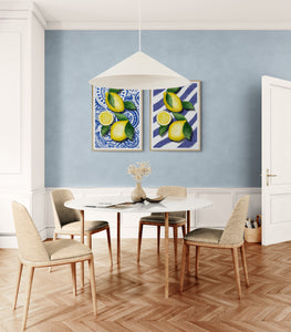 Lemons on Blue 02 PFY Art Print