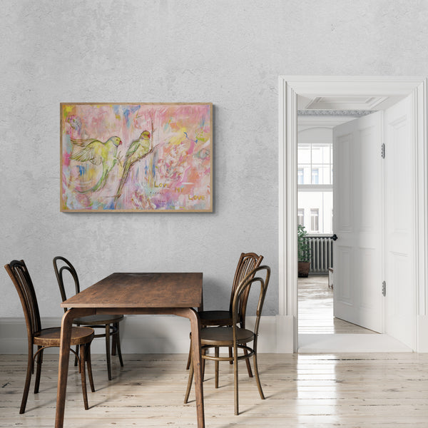 Ring necked Parakeets Art Print