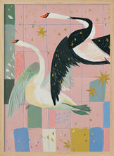 Load image into Gallery viewer, Elegant Swans Golden Stars PFY Art Print