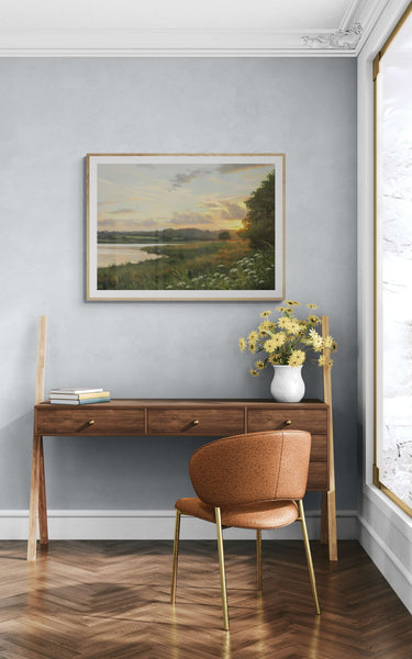 Golden Hour Over Hills Art Print