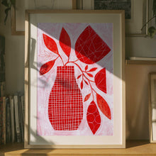 Load image into Gallery viewer, Red Floral Vase PFY Art Print