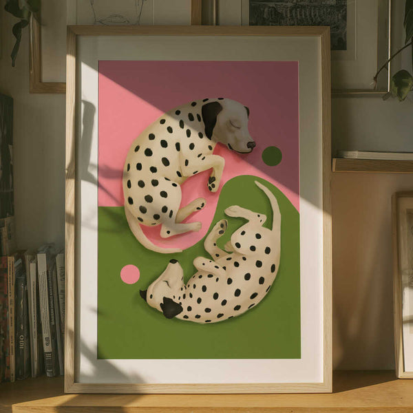 Yin and Yang Dalmatians Art Print