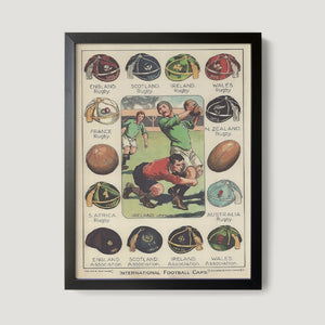 International Rugby Caps Art Print