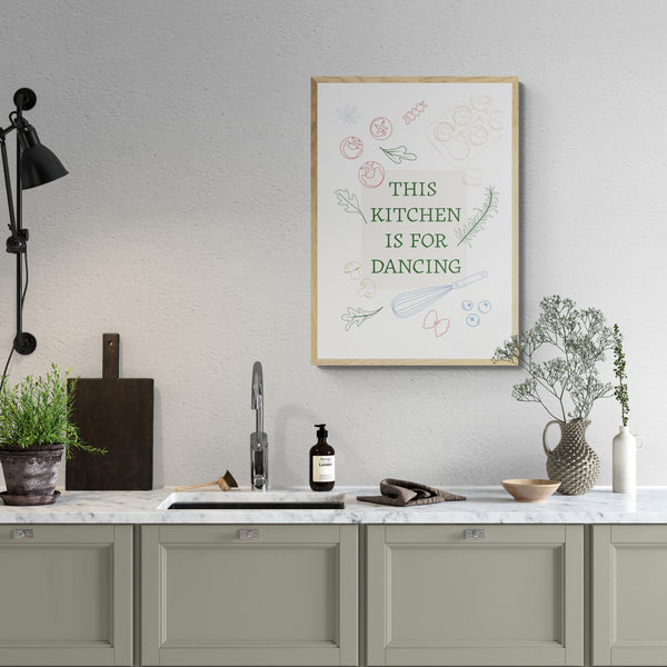 This Kitchen is For Dancing in Colour Art Print