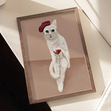 Load image into Gallery viewer, Classy Wine Cat PFY Art Print