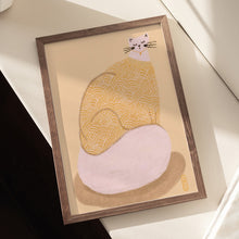 Load image into Gallery viewer, Cat in a Butter Yellow Jersey Illustration Poster PFY Art Print