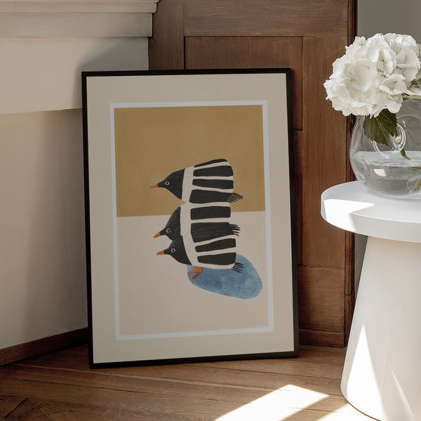 Minimal Penguin Stack PFY Art Print