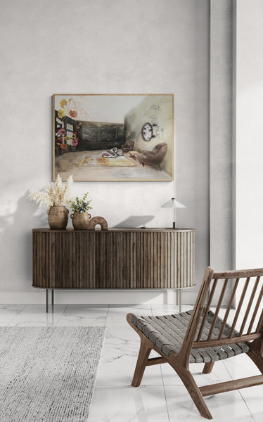 Lounging Saint Bernard Art Print