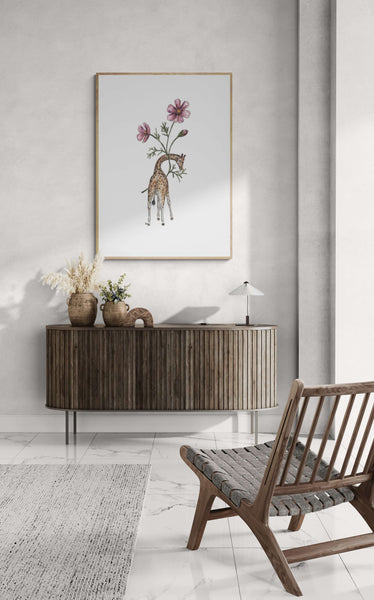 Giraffe in Cosmos Art Print