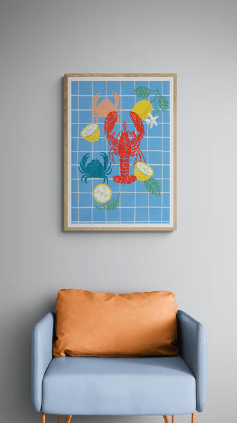 Blue Seafood Delight PFY Art Print