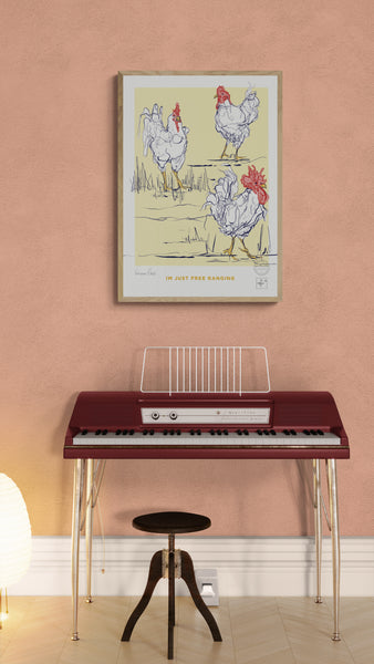 Free Ranging in Yellow Art Print