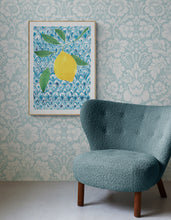 Load image into Gallery viewer, Lemon on Blue Pattern Art Print