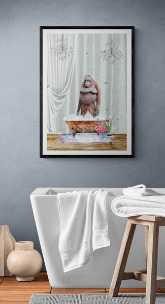 Orangutan in Bathtub PFY Art Print