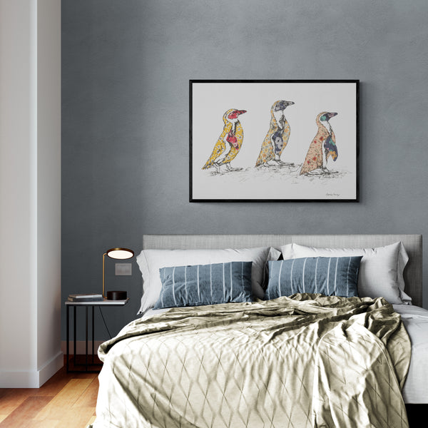 Penguin Stroll Art Print