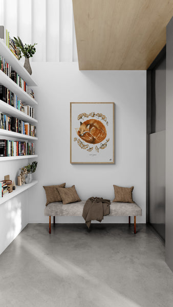 Sleepy Fox Art Print