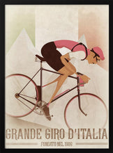 Load image into Gallery viewer, Vintage Style Giro D'italia Cyclist With Italian Flag PFY Art Print