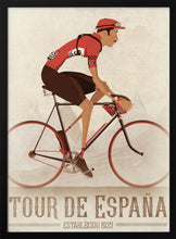 Load image into Gallery viewer, Vintage La Vuelta Cyclist On Bike PFY Art Print