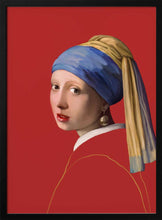 Load image into Gallery viewer, Girl With a Pearl Earring in Red PFY Art Print