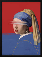 Load image into Gallery viewer, Girl With a Pearl Earring in Red and Blue PFY Art Print