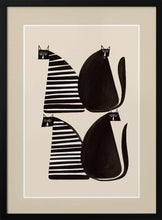 Load image into Gallery viewer, Minimalist Cats In Black and White PFY Art Print