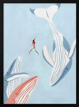 Load image into Gallery viewer, Woman And Whales Swim PFY Art Print