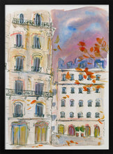 Load image into Gallery viewer, Paris street corner with purple sky PFY Art Print