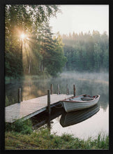 Load image into Gallery viewer, A Rowboat By the Lake Dock PFY Art Print