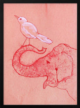 Load image into Gallery viewer, Whimsical Elephant and Bird PFY Art Print