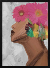 Load image into Gallery viewer, Woman with Vibrant Flowers PFY Art Print