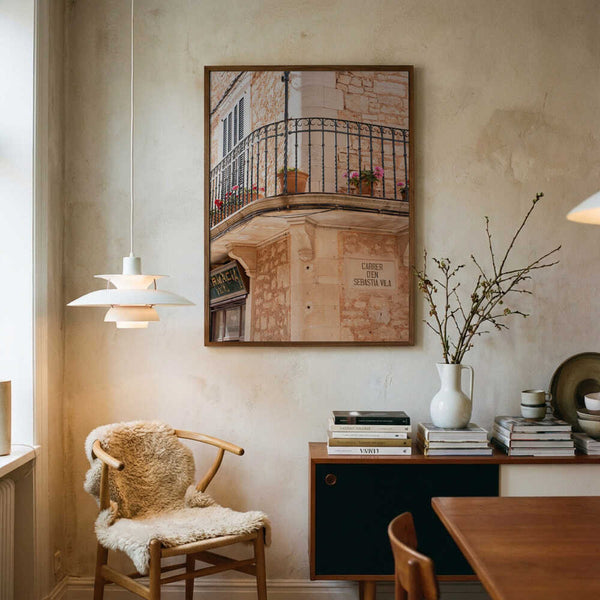 Flowered Stone Balcony PFY Art Print