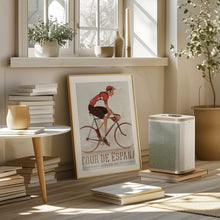 Load image into Gallery viewer, Vintage La Vuelta Cyclist On Bike PFY Art Print