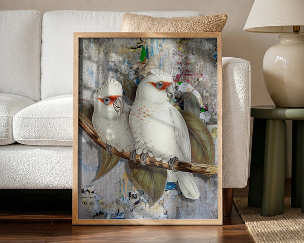 White Cockatoos Street Art PFY Art Print