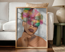 Load image into Gallery viewer, Floral Woman Portrait PFY Art Print