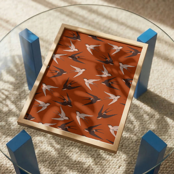 Flying Swallows Pattern PFY Art Print