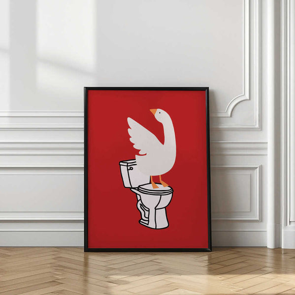 Silly Goose - Toilet Art Red PFY Art Print