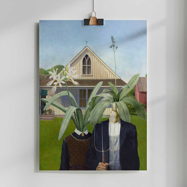 Floral Duo Patchwork PFY Art Print