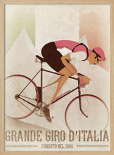 Load image into Gallery viewer, Vintage Style Giro D'italia Cyclist With Italian Flag PFY Art Print