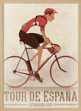 Load image into Gallery viewer, Vintage La Vuelta Cyclist On Bike PFY Art Print