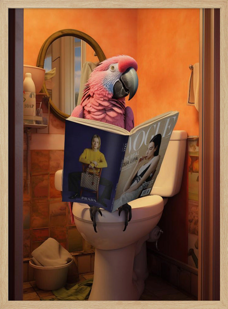 Parrot In the Toilet PFY Art Print